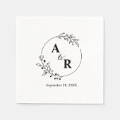 Personalisierte Rustikale Blumenblätter Hochzeitsi Serviette (Vorderseite)