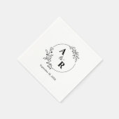 Personalisierte Rustikale Blumenblätter Hochzeitsi Serviette (Ecke)