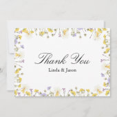 Personalisierte Rustikale Blumenhochzeit Dankeschö Einladung (Vorderseite)