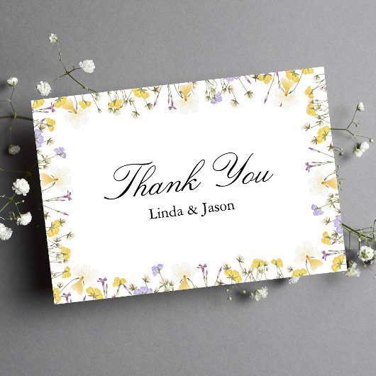 Personalisierte Rustikale Blumenhochzeit Dankeschö Einladung