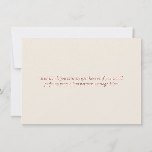 Personalisierte Rustikale Blumenschrift Dankeskarte (Rückseite)