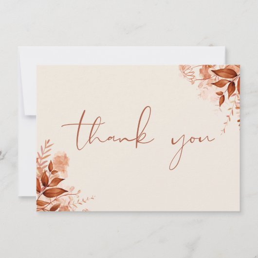 Personalisierte Rustikale Blumenschrift Dankeskarte (Vorderseite)