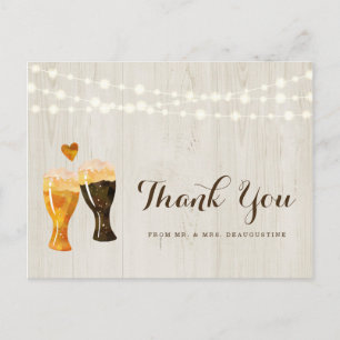 Personalisierte Rustikale Brauerei Hochzeit Vielen Postkarte