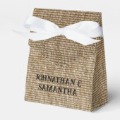Personalisierte Rustikale Burlap-Gastgeschenk Hoch Geschenkschachtel (Vorderseite)