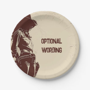 Personalisierte Rustikale Cowgirl Western Party  Pappteller