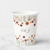 Personalisierte Rustikale Fall Floral Hochzeitspap Pappbecher (Rückseite)