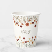 Personalisierte Rustikale Fall Floral Hochzeitspap Pappbecher (Vorderseite)