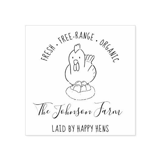 Personalisierte Rustikale Familieneifarm Gummistempel (Prägung)