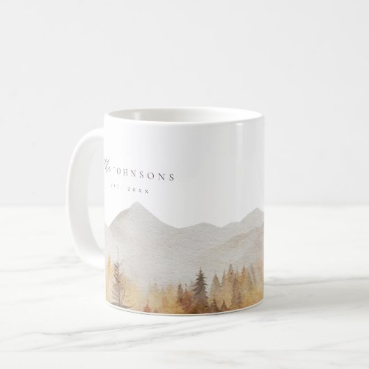 Personalisierte rustikale Familienname Tasse Est T (Vorderseite Links)