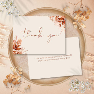 Personalisierte Rustikale Florale Elegante Schrift Dankeskarte
