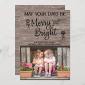 Personalisierte Rustikale Foto Weihnachtskarte Feiertagskarte (Vorne/Hinten)