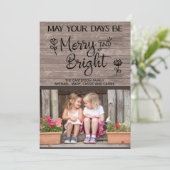 Personalisierte Rustikale Foto Weihnachtskarte Feiertagskarte (Stehend Vorderseite)