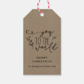 Personalisierte rustikale Frohe Weihnachtsbezeichn Geschenkanhänger (Vorderseite)