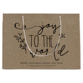 Personalisierte rustikale Frohe Weihnachtsbezeichn Große Geschenktüte (Vorderseite)