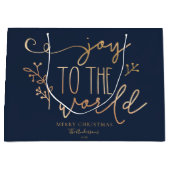 Personalisierte rustikale frohe Weihnachtsnachtsna Große Geschenktüte (Vorderseite)