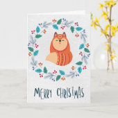 Personalisierte Rustikale Fuchs-Weihnachtskarte Karte (Gelbe Blume)