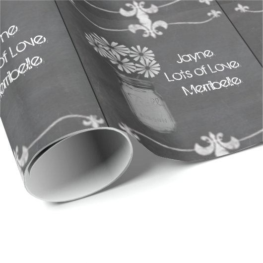 Personalisierte Rustikale Glaskerzenverpackung Geschenkpapier (Rolleneckpunkt)