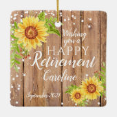 Personalisierte Rustikale glückliche Altersversorg Keramikornament (Rückseite)