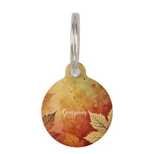 Personalisierte rustikale Goldene Autumnal Haustiermarke