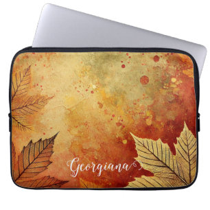 Personalisierte rustikale Goldene Autumnal Laptopschutzhülle