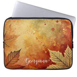 Personalisierte rustikale Goldene Autumnal Laptopschutzhülle