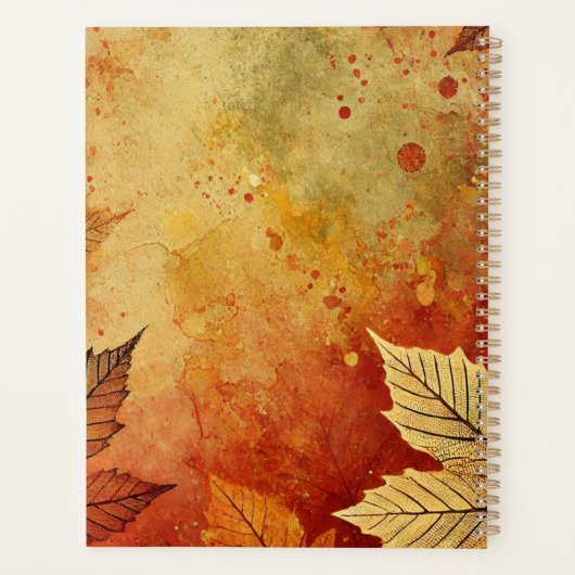 Personalisierte rustikale Goldene Autumnal Planer (Rückseite)