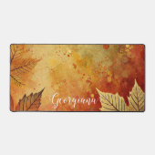Personalisierte rustikale Goldene Autumnal Schreibtischunterlage (Vorderseite)