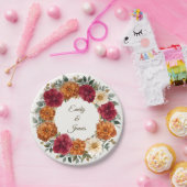 Personalisierte Rustikale Herbstblumenhochzeit Pappteller (Party)