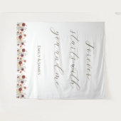 Personalisierte Rustikale Herbstblütenhochzeit Hin Wandteppich (Vorderseite (Horizontal))