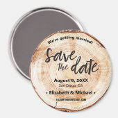 Personalisierte rustikale Hochzeit Holzschnitt Sav Magnet (Vorderseite/Rückseite)