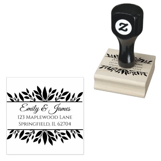 Personalisierte rustikale Hochzeit im Herbst Holzk Gummistempel (Stempel)