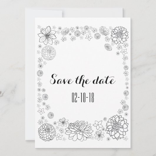 Personalisierte rustikale Hochzeit mit Blumen lade Einladung (Vorderseite)