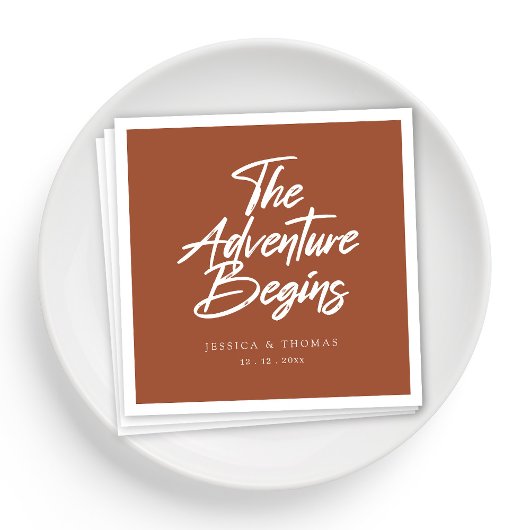 Personalisierte Rustikale Hochzeit Napkins auf der Serviette