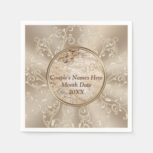 Personalisierte rustikale Hochzeit Napkins mit IHR Serviette (Vorderseite)