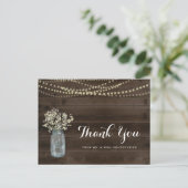 Personalisierte Rustikale Hochzeit Vielen Dank Postkarte (Stehend Vorderseite)