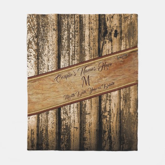 Personalisierte rustikale Hochzeitsgeschenke, Hoch Fleecedecke (Vorderseite)