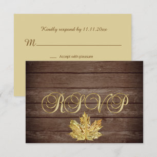 Personalisierte rustikale Holz-Land-Herbst-RSVP-Ho Einladung