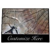 Personalisierte rustikale hölzerne große geschenktüte (Vorderseite)