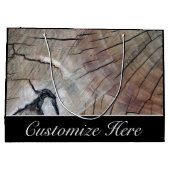 Personalisierte rustikale hölzerne große geschenktüte (Rückseite)