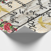 Personalisierte Rustikale Holzhühner Geschenkpapier (Ecke)