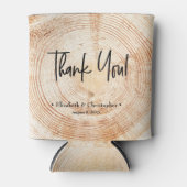 Personalisierte Rustikale Holzscheibe Danke für Ih Dosenkühler (Vorderseite)