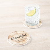 Personalisierte Rustikale Holzscheibe Glückliche H Getränkeuntersetzer (Seite)