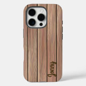 Personalisierte rustikale Holzstruktur Case-Mate iPhone Hülle (Rückseite)
