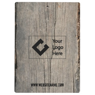 Personalisierte rustikale Holzstruktur mit Logo Klemmbrett