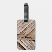 Personalisierte rustikale Holztür Gepäckanhänger (Rückseite vertikal)