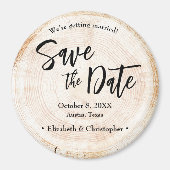 Personalisierte Rustikale HolzWedding Speichern Si Magnet (Vorne)