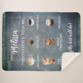 Personalisierte rustikale Kaffeekoche Gemütlich Sherpadecke (Vorderseite (Horizontal))