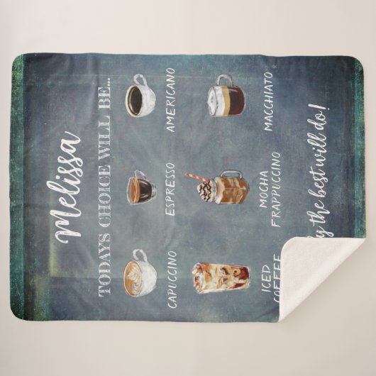 Personalisierte rustikale Kaffeekoche Gemütlich Sherpadecke (Vorderseite (Horizontal))