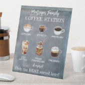 Personalisierte Rustikale Kaffeestation Sockelschild (In Situ)