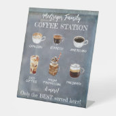 Personalisierte Rustikale Kaffeestation Sockelschild (Vorderseite)